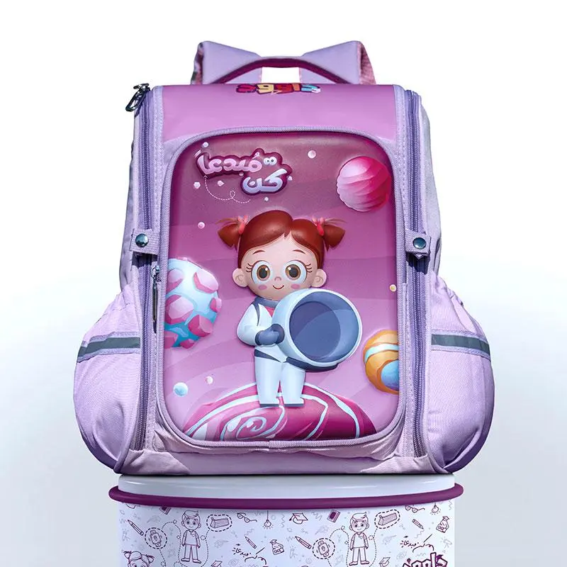 **Dawood 3D EVA School Bag with Space-Themed Character Design | Large-Capacity Backpack for Girls**